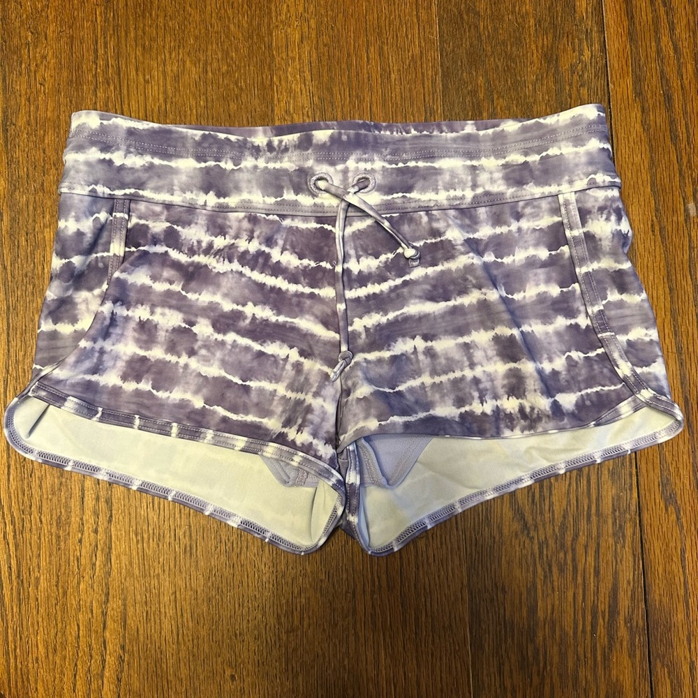 Athleta Lavender Tie-Dye Athletic sweat/swim Shorts